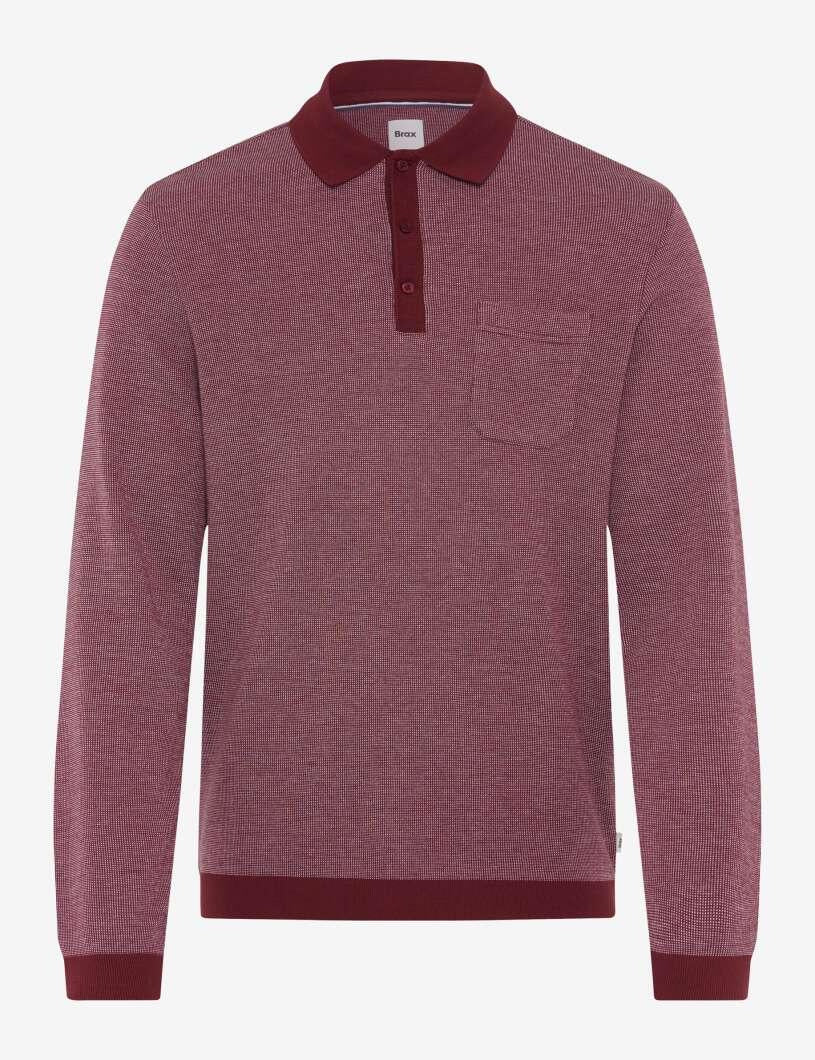 Langarm-Poloshirt PAROS aus Baumwollmix - 41-velvet - Rot