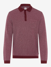 Langarm-Poloshirt PAROS aus Baumwollmix - 41-velvet - Rot
