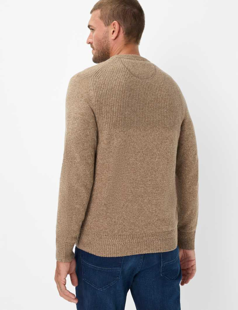 Strickpullover RICK aus Wollmix - 56-ivory - Braun