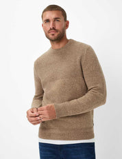 Strickpullover RICK aus Wollmix - 56-ivory - Braun