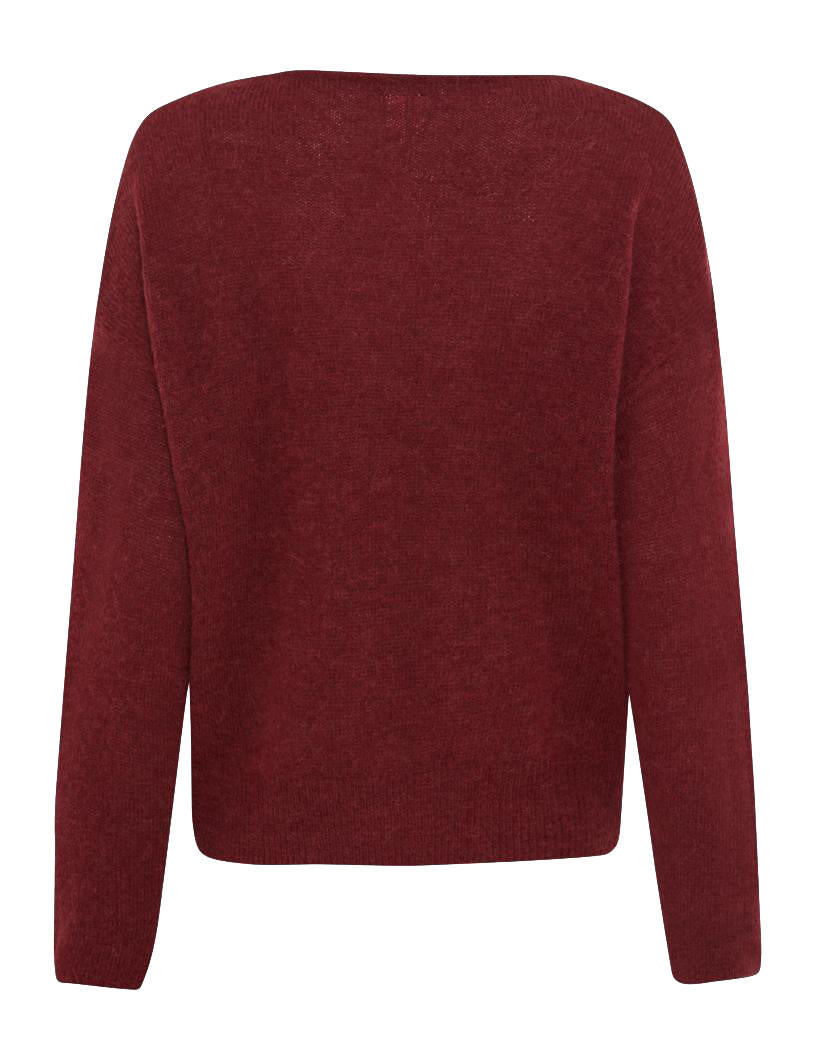 Strickpullover aus Wollmix - 40-mulberry - Rot