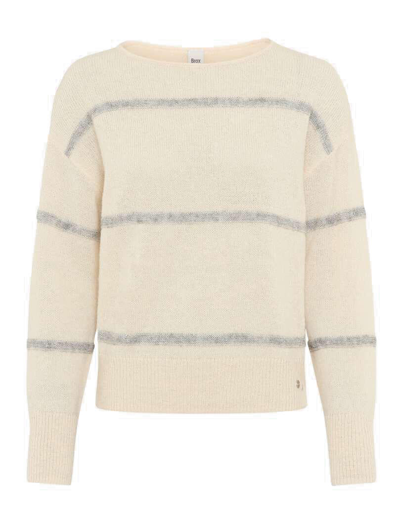 Strickpullover LISA aus Wollmix - 08-cozy grey - Creme