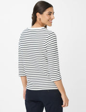 Sweatshirt BONNIE aus Baumwolle - 22-navy - Blau | Weiß
