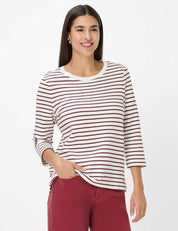 Langarmshirt BONNIE - 40-mulberry - Rot | Weiß