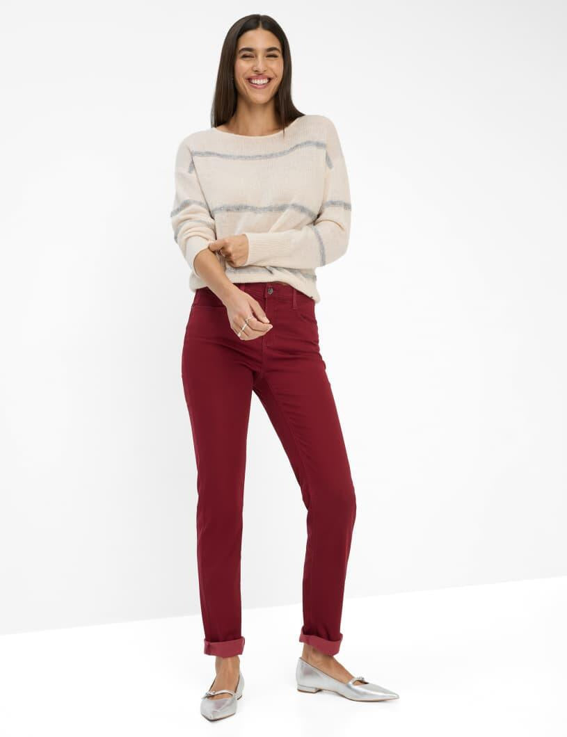 Chinohose CAROLA Feminine Fit - 40-MULBERRY - Rot