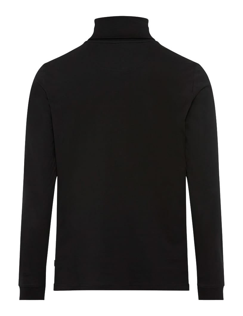 Langarmshirt BENNO mit Rollkragen - 02-black - Schwarz