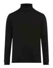 Langarmshirt BENNO mit Rollkragen - 02-black - Schwarz