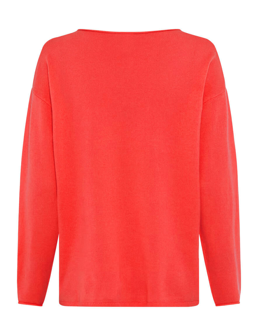 Strickpullover LIZ aus Schurwolle - 48-mandarin - Rot