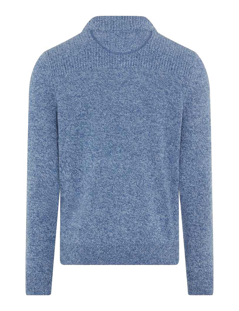 Strickpullover STEFFEN mit Troyerkragen - 27-ice blue - Blau