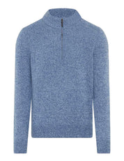Strickpullover STEFFEN mit Troyerkragen - 27-ice blue - Blau