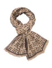 Schal JENNA gemustert - 60-canvas - Braun
