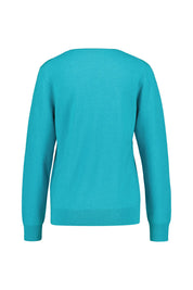 Strickpullover aus Kaschmir - 511 511 LIGHT TEAL MEL. - Blau