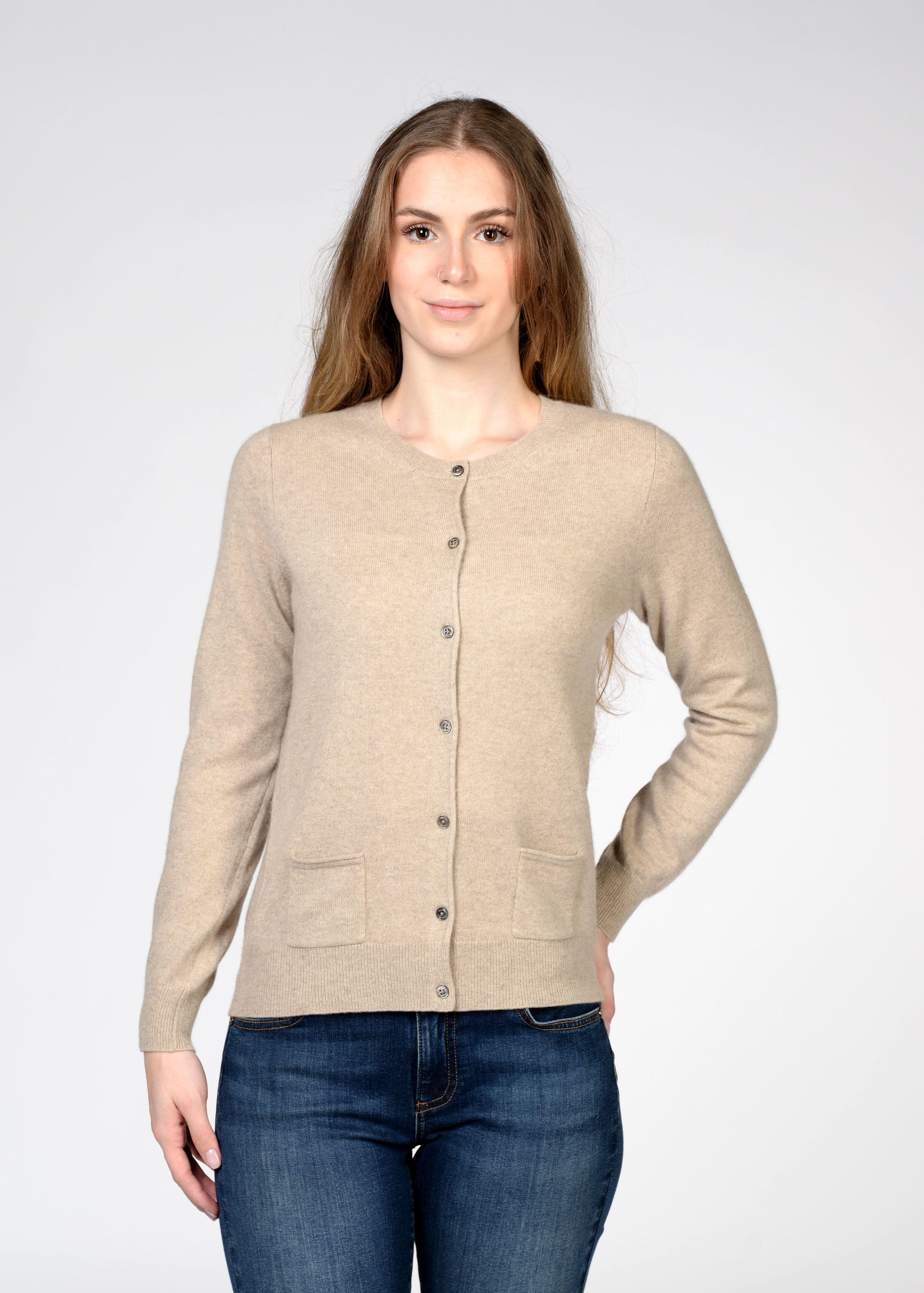 Strickcardigan aus Kaschmir - 205 205 TAUPE MEL. - Beige