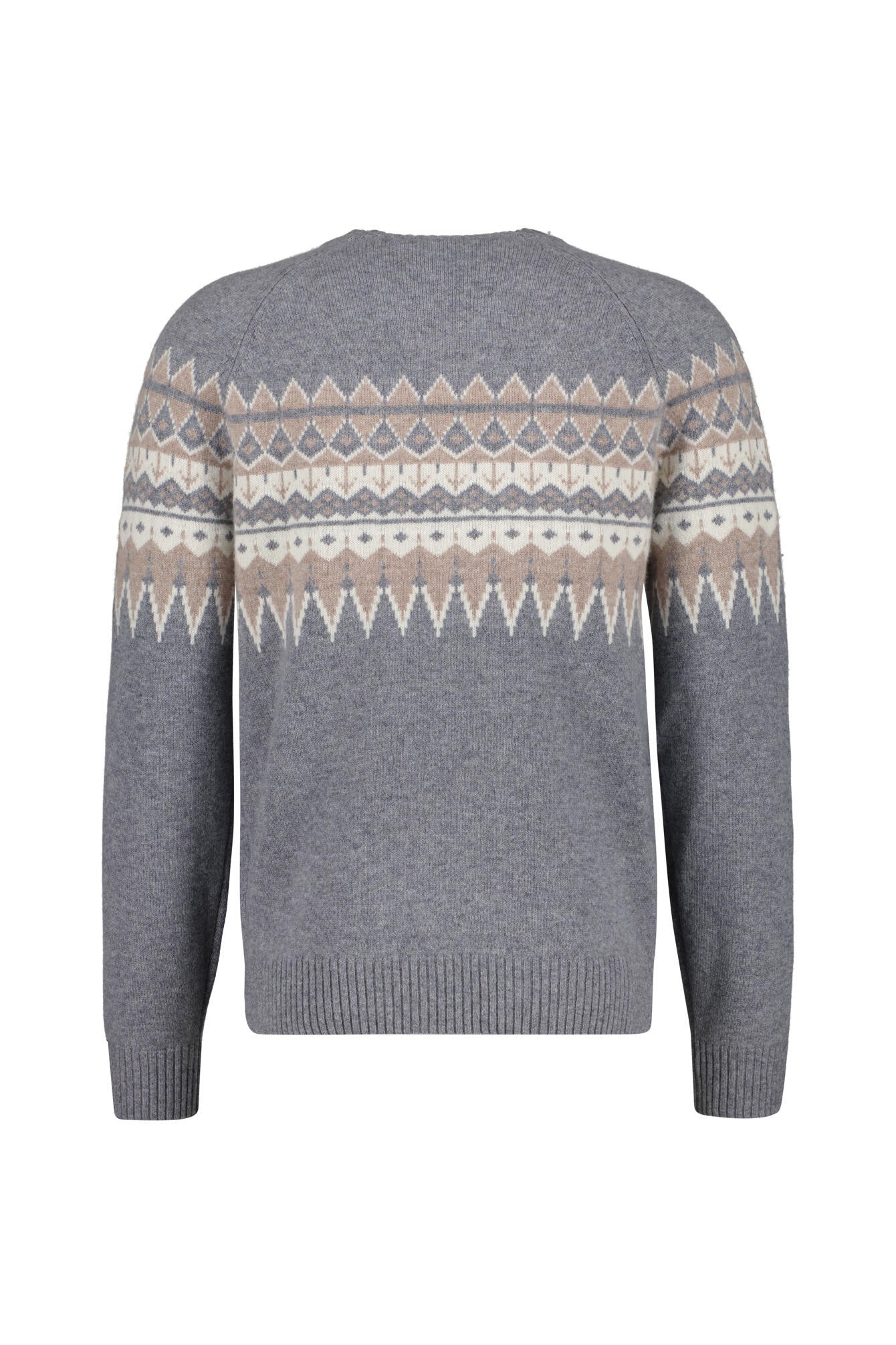 Gemusterter Strickpullover aus Kaschmir - 802 TECH GREY - Grau