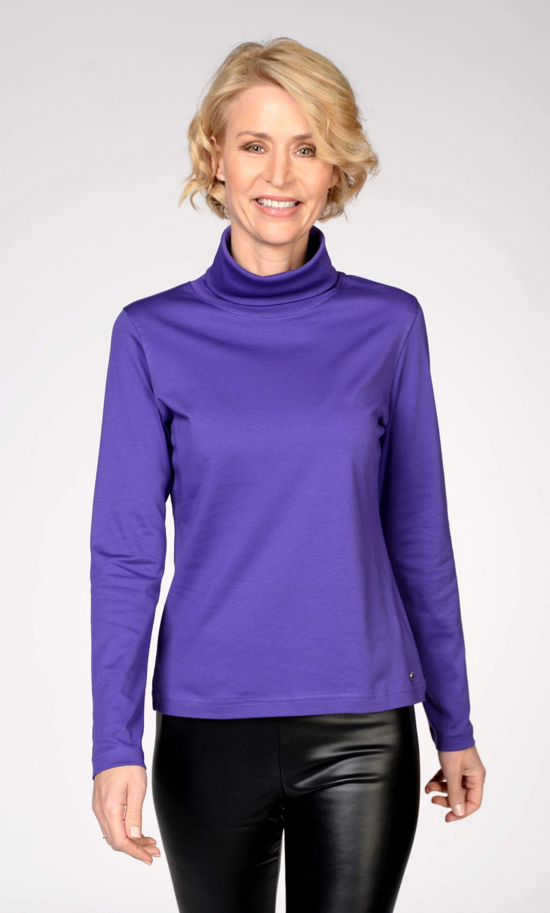 Langarmshirt mit Rollkragen - 613 613 VIOLETT - Violett