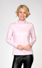 Langarmshirt mit Rollkragen - 427 427 ROSE - Rosa