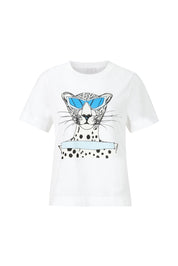 T-Shirt mit Print - 100-white - Weiß