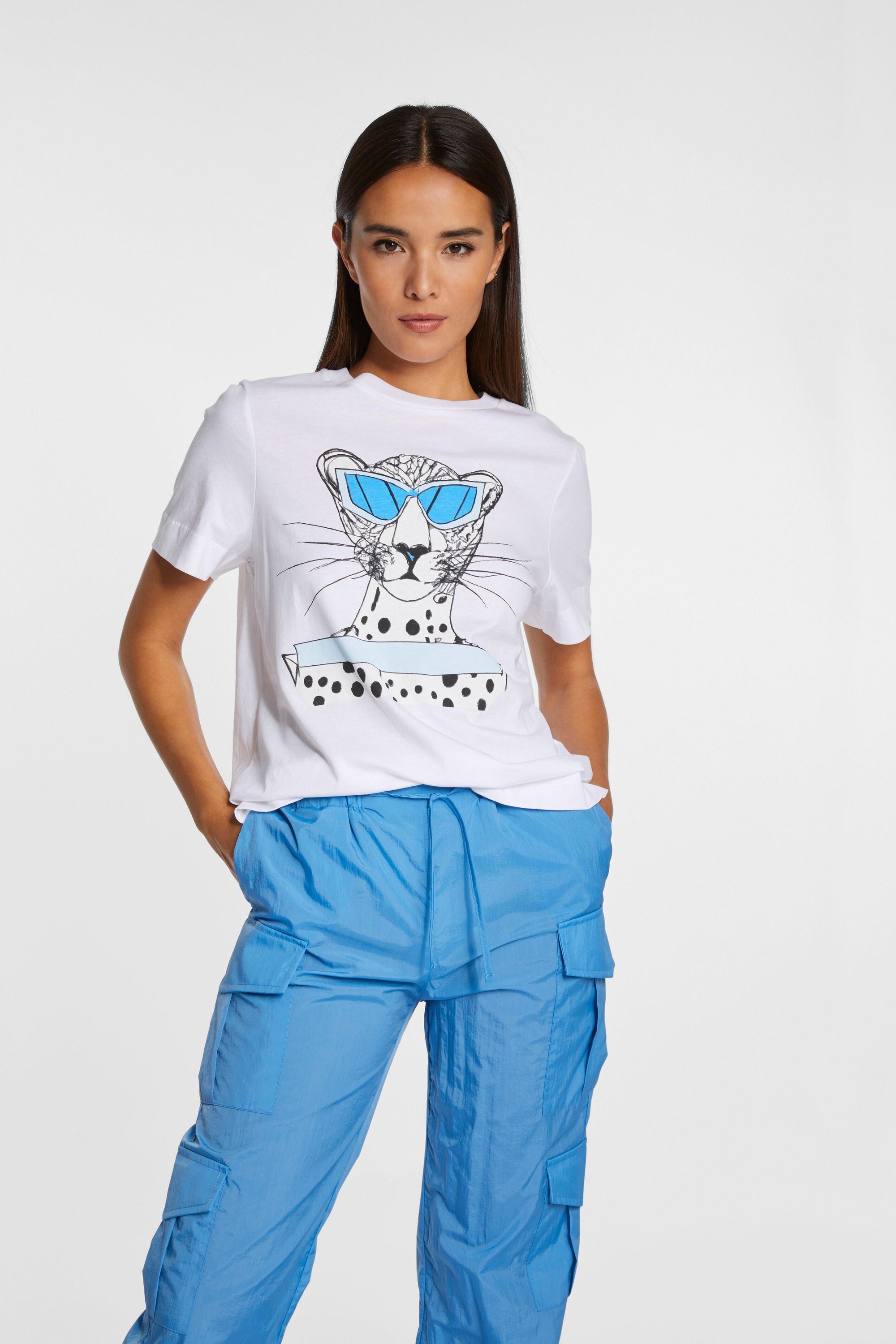 T-Shirt mit Print - 100-white - Weiß