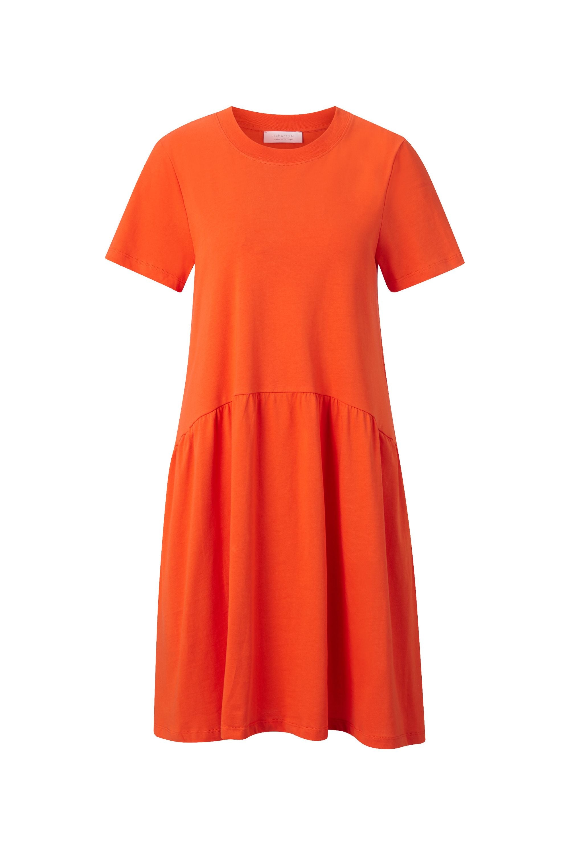 T-Shirt-Kleid aus Baumwolle - 554-cherry tomato - Orange