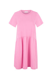 T-Shirt-Kleid aus Baumwolle - 619-sorbet pink - Pink