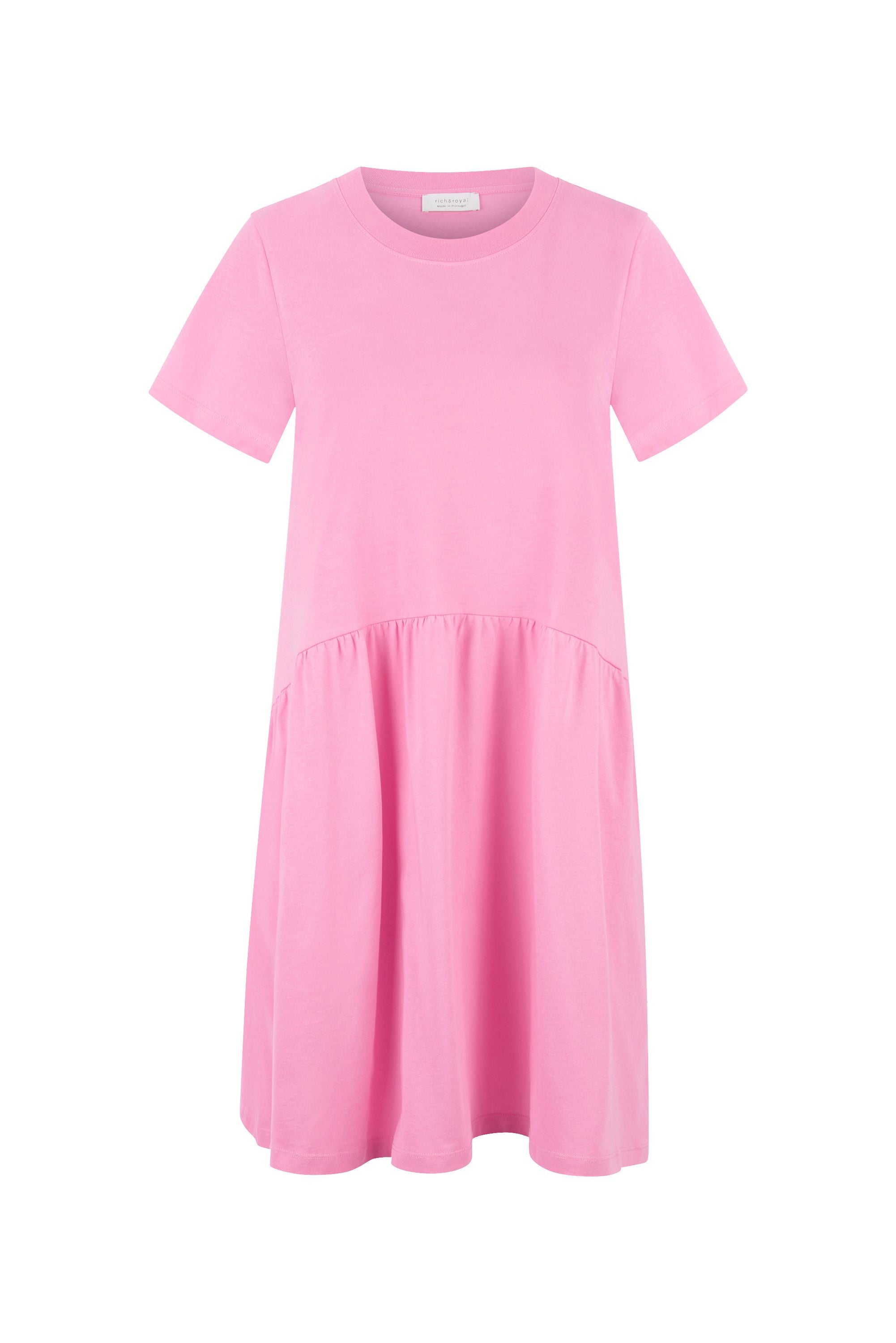 T-Shirt-Kleid aus Baumwolle - 619-sorbet pink - Pink