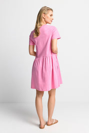 T-Shirt-Kleid aus Baumwolle - 619-sorbet pink - Pink