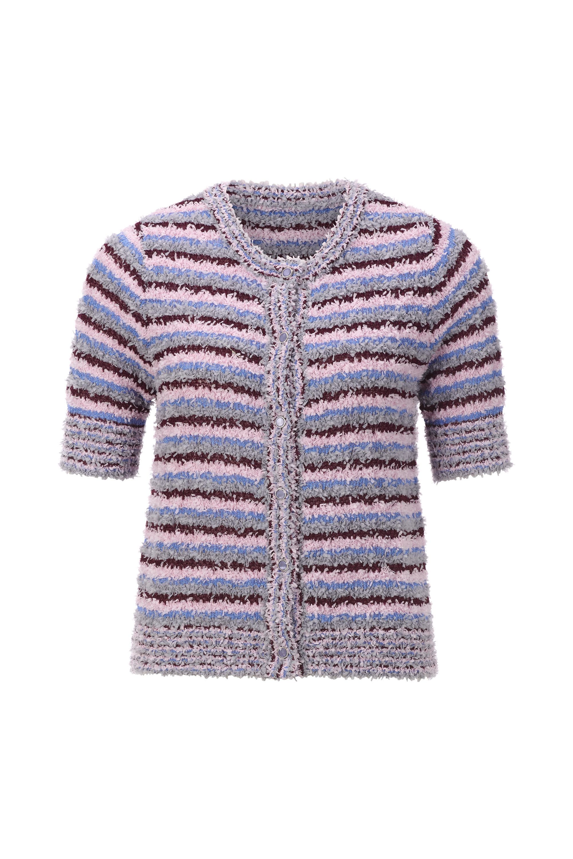 Cardigan gestreift - 606-rosewater - Rosa