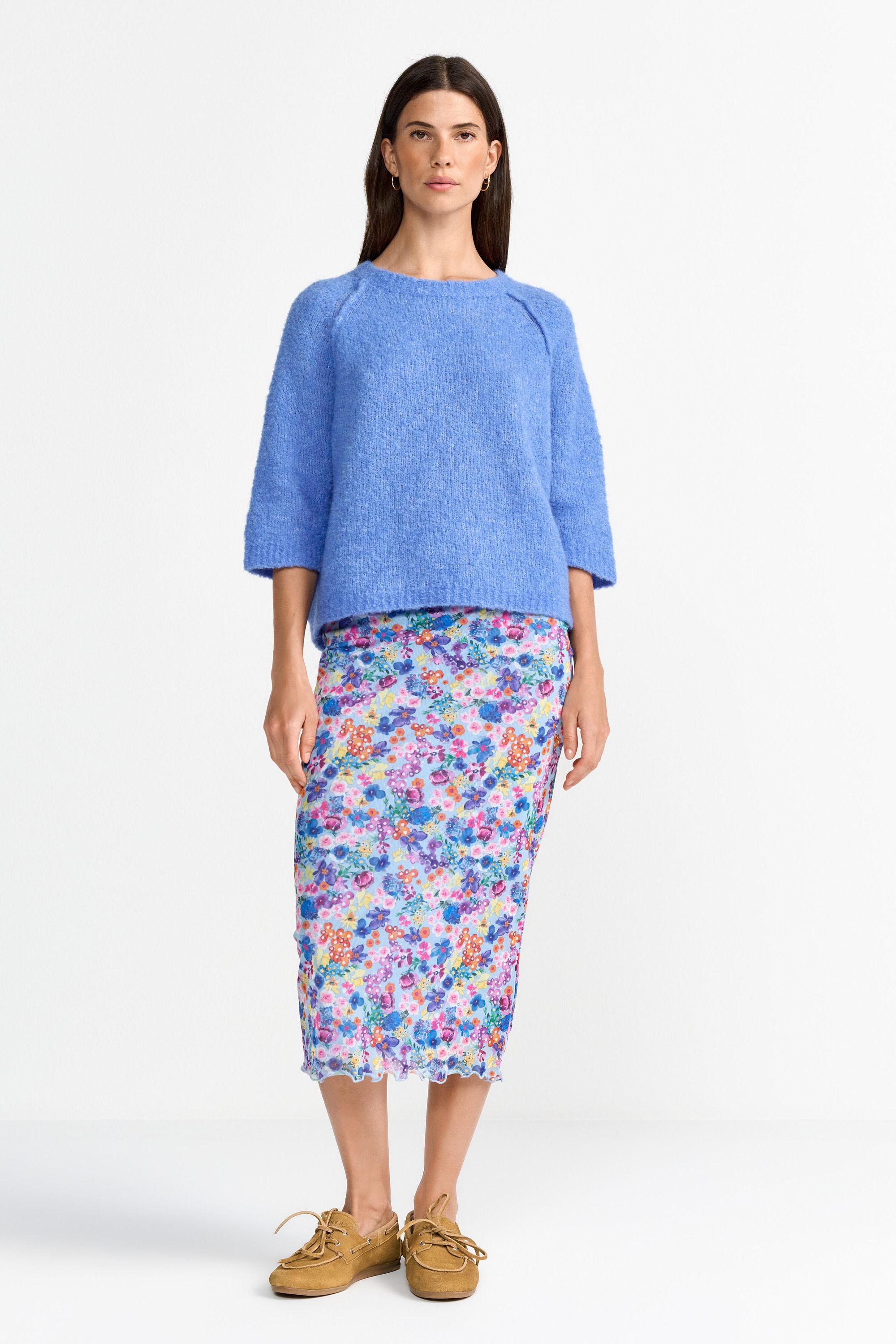 Strickpullover aus Wollmix - 702-bluebelle - Blau