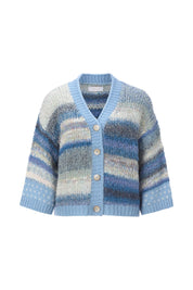 Strickcardigan SPACE DYE gestreift - 702-bluebelle - Blau