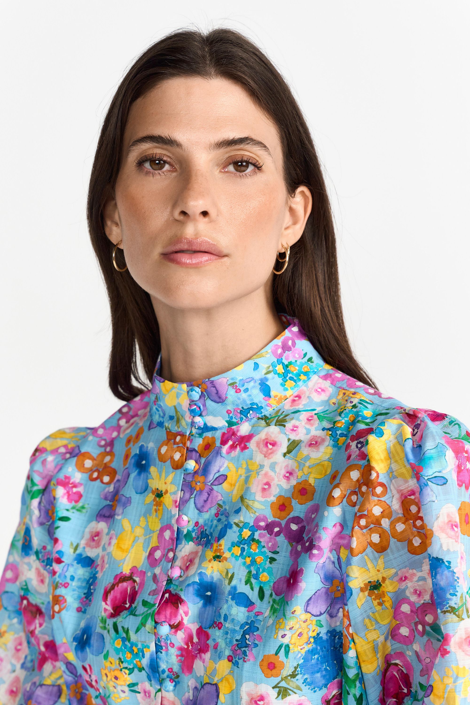 Sommerkleid Mini floral - 702-bluebelle - Blau