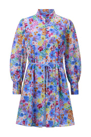 Sommerkleid Mini floral - 702-bluebelle - Blau