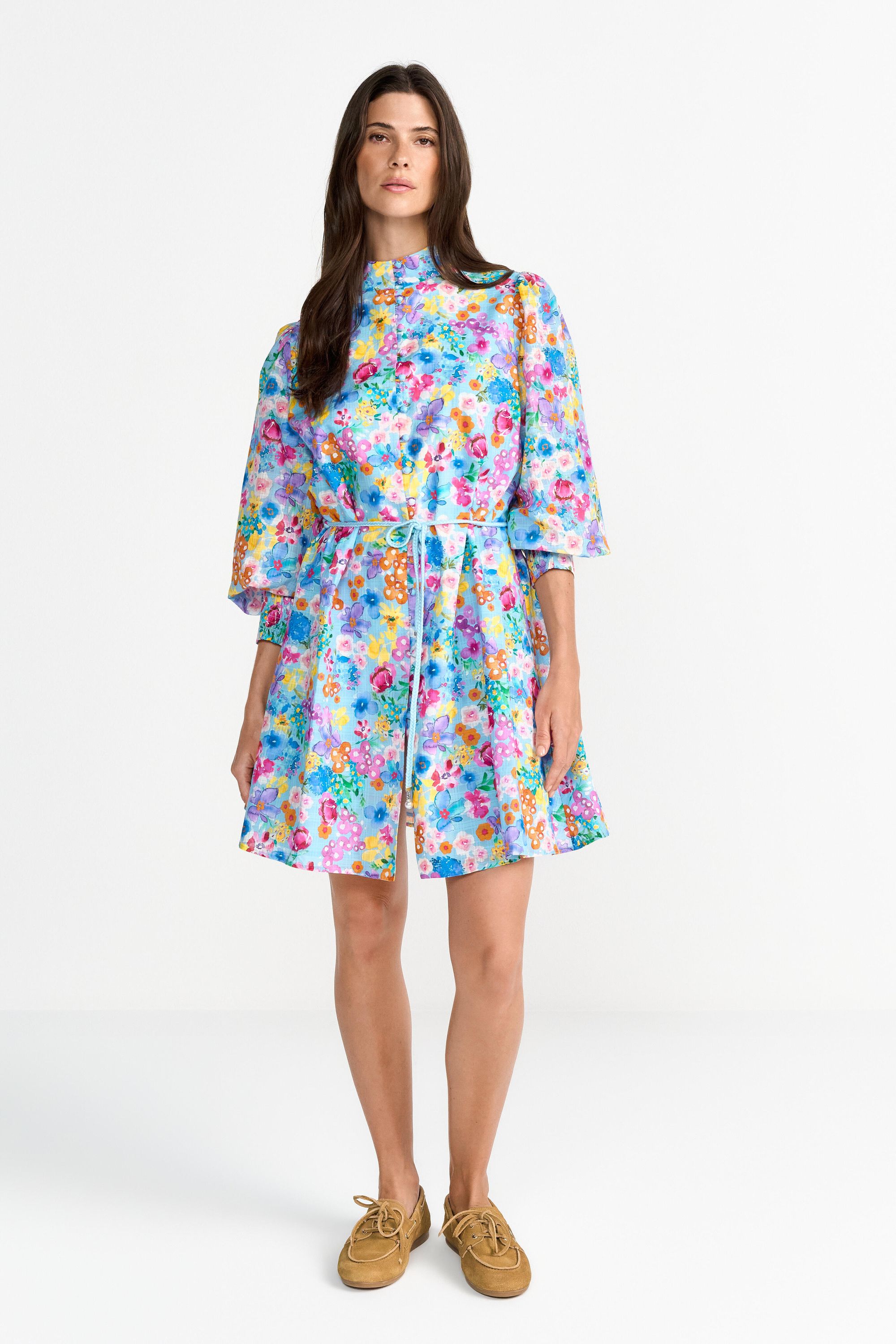 Sommerkleid Mini floral - 702-bluebelle - Blau