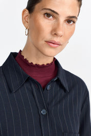 Bluse mit Nadelstreifen - 781-midnight blue - Blau