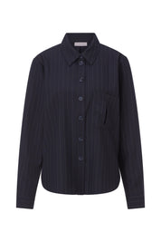 Bluse mit Nadelstreifen - 781-midnight blue - Blau
