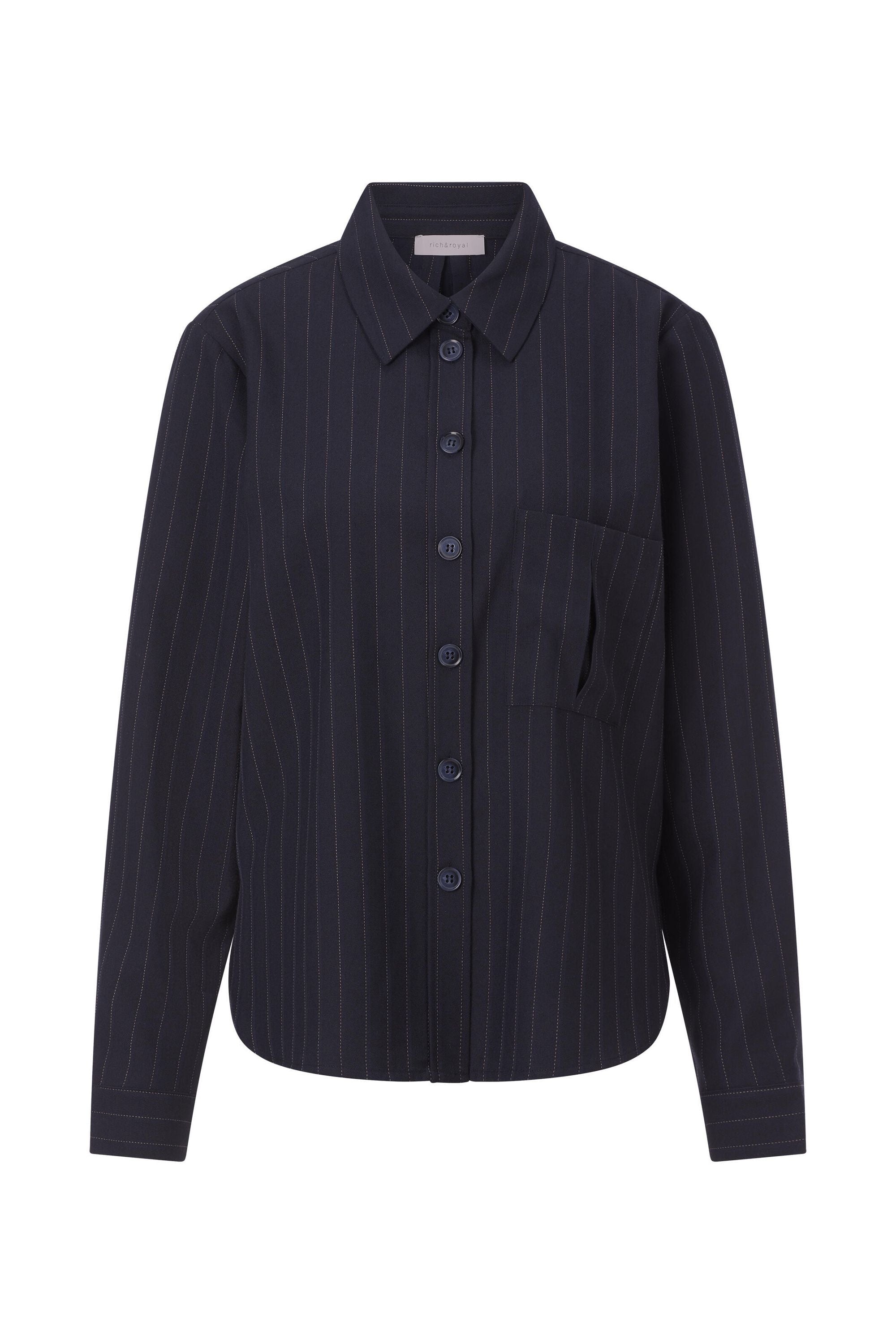 Bluse mit Nadelstreifen - 781-midnight blue - Blau