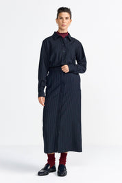 Bluse mit Nadelstreifen - 781-midnight blue - Blau