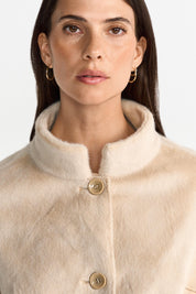 Übergangsjacke mit Stehkragen - 223-caffee latte - Beige