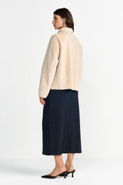 Übergangsjacke mit Stehkragen - 223-caffee latte - Beige