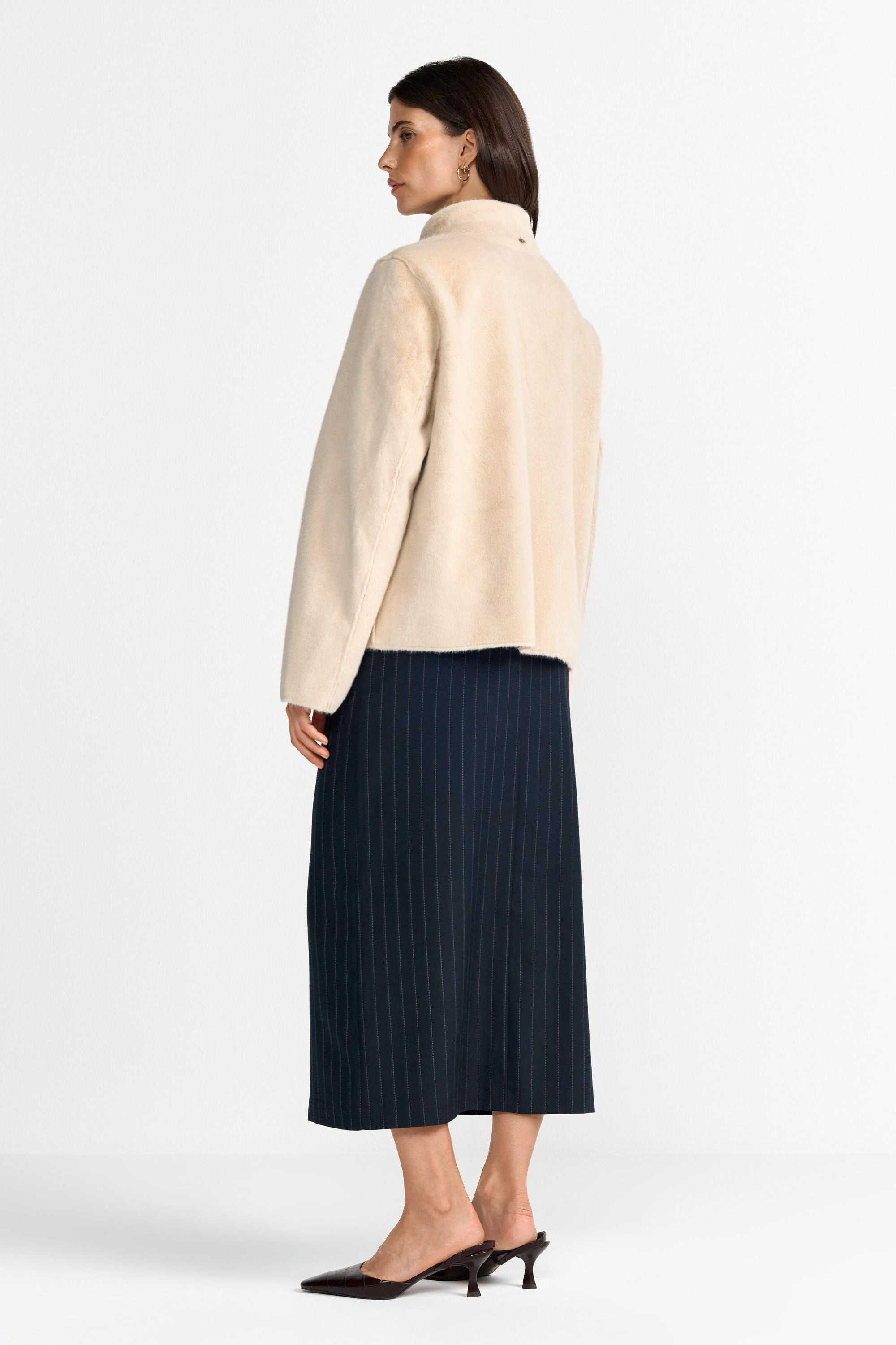 Übergangsjacke mit Stehkragen - 223-caffee latte - Beige