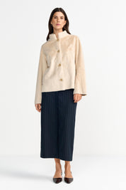 Übergangsjacke mit Stehkragen - 223-caffee latte - Beige