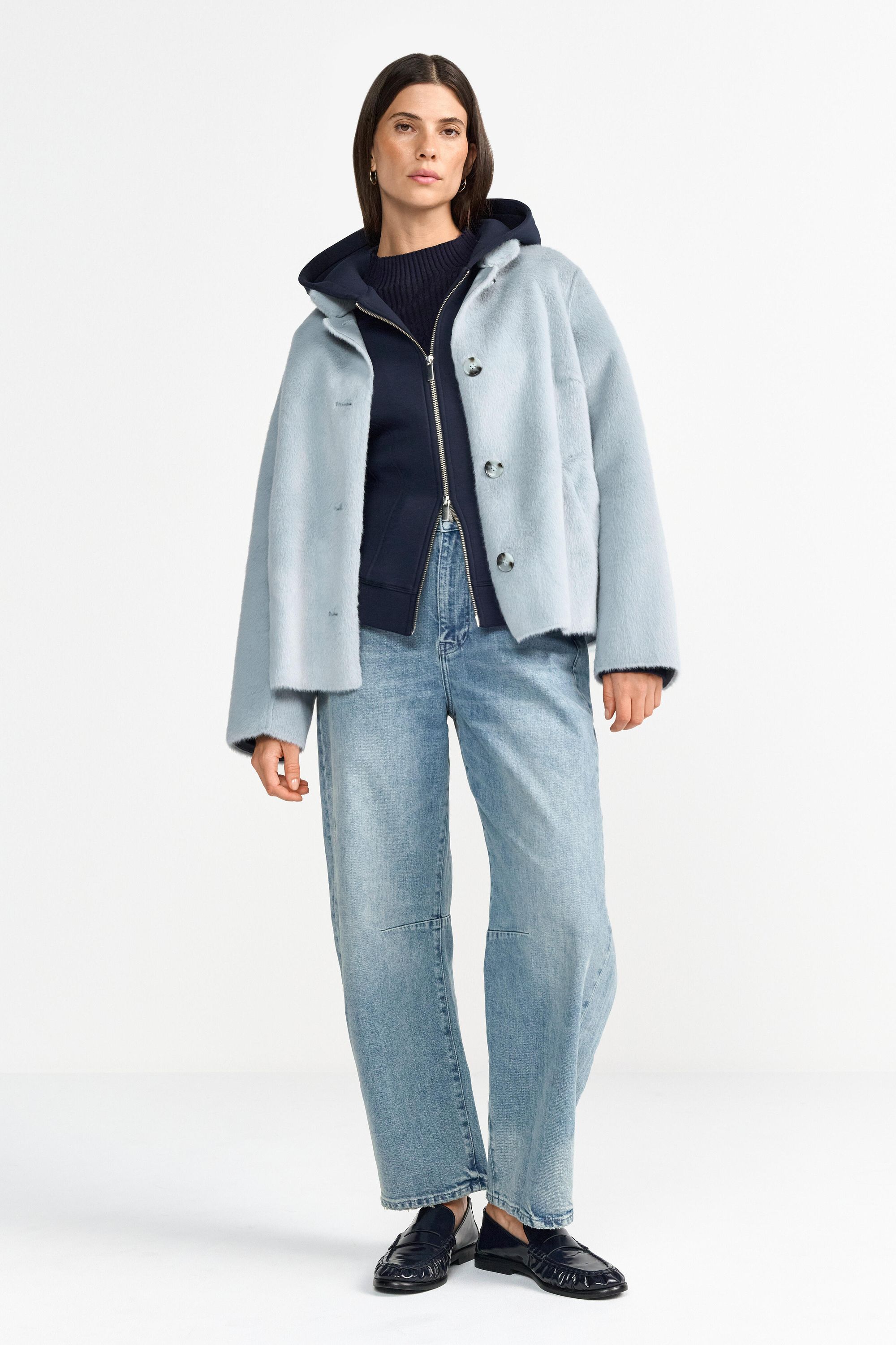 Übergangsjacke mit Stehkragen - 718-skyway blue - Blau