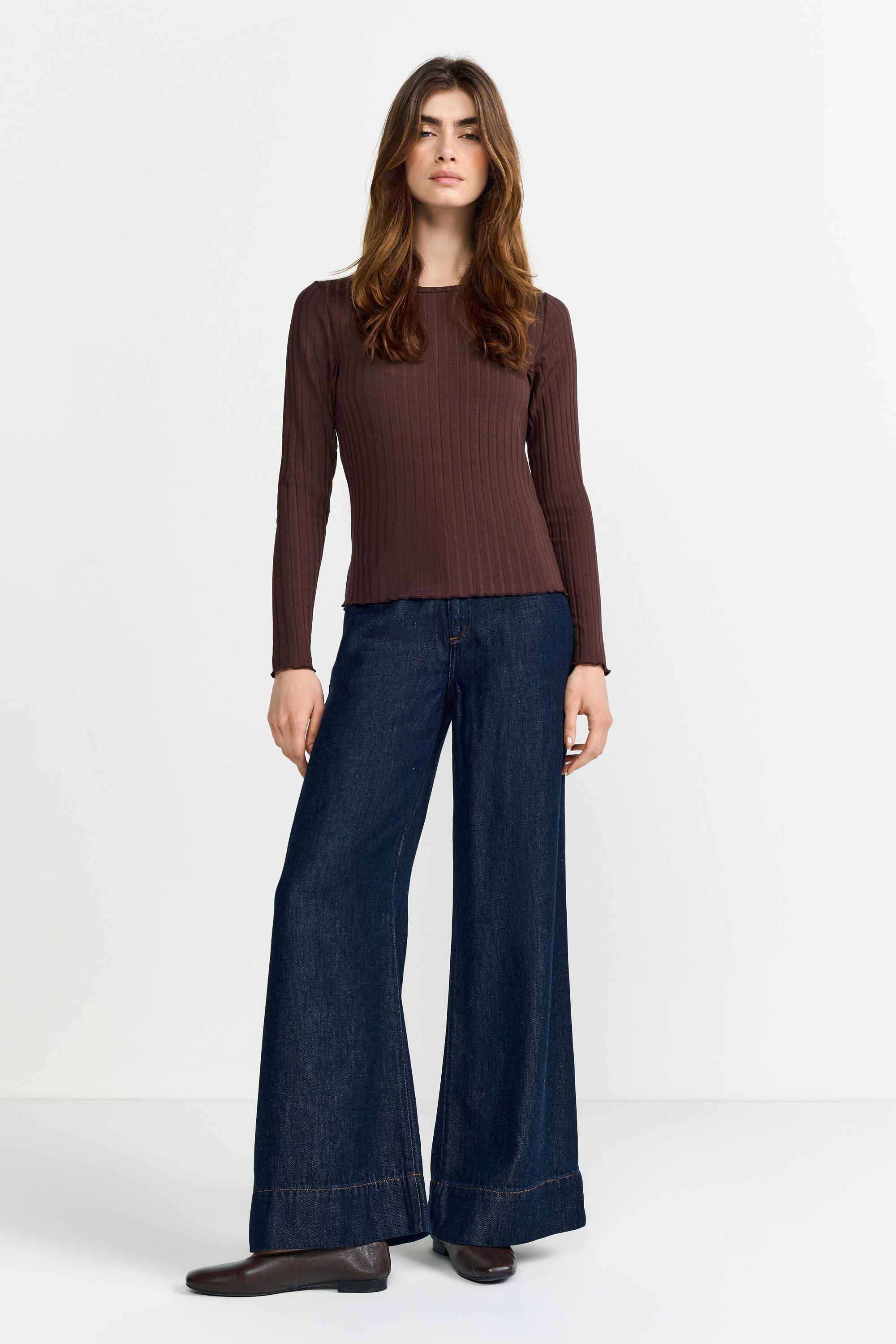 Langarmshirt - 285-dark chocolate - Braun