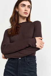 Langarmshirt - 285-dark chocolate - Braun