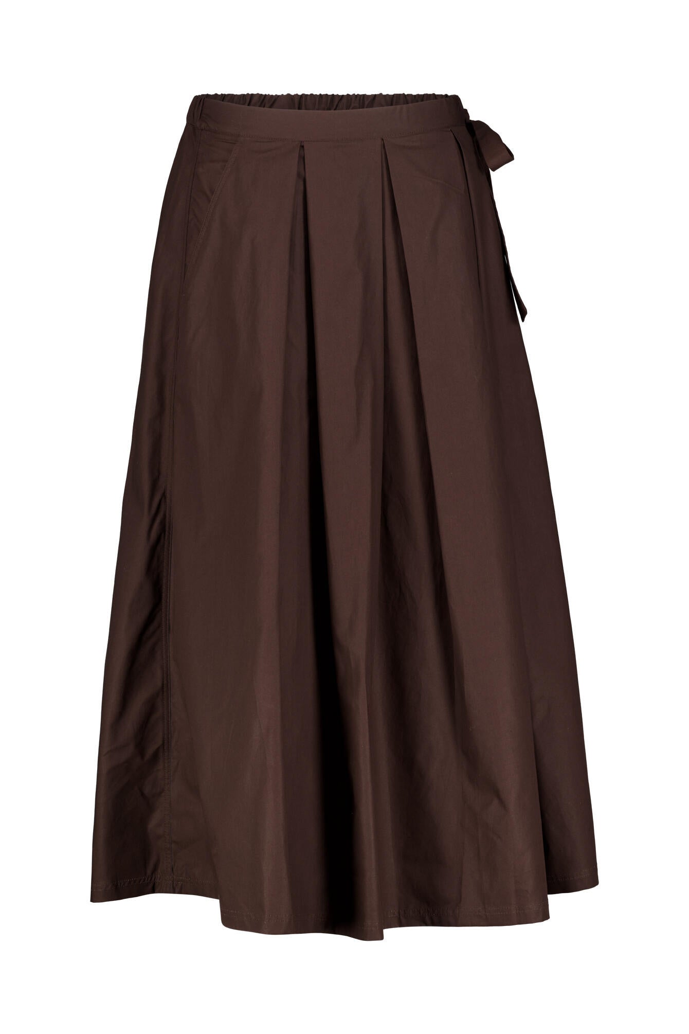 Faltenrock Midi aus Baumwolle - 285-dark chocolate - Braun