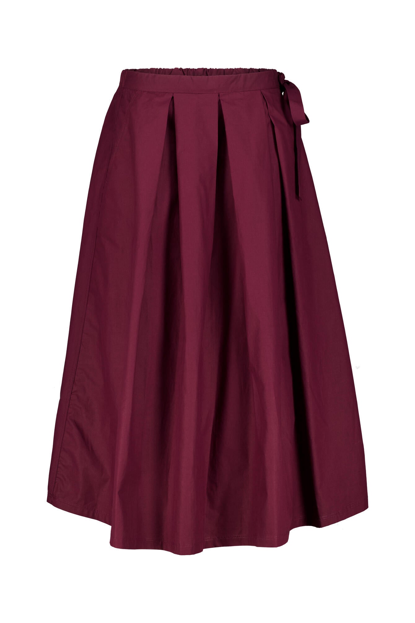Faltenrock Midi aus Baumwolle - 599-ruby glow - Rot