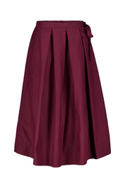 Faltenrock Midi aus Baumwolle - 599-ruby glow - Rot
