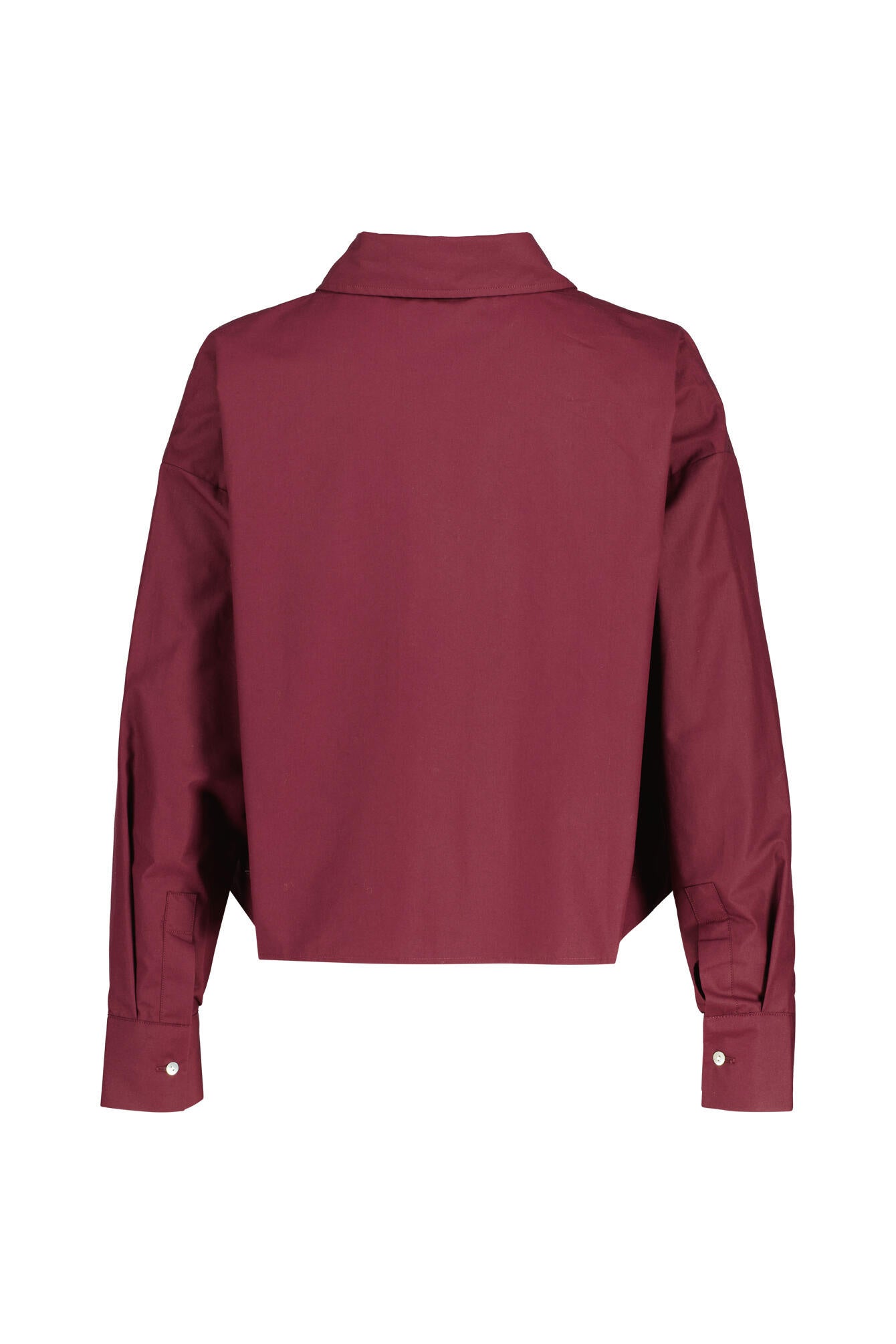 Bluse cropped aus Baumwolle - 599-ruby glow - Rot