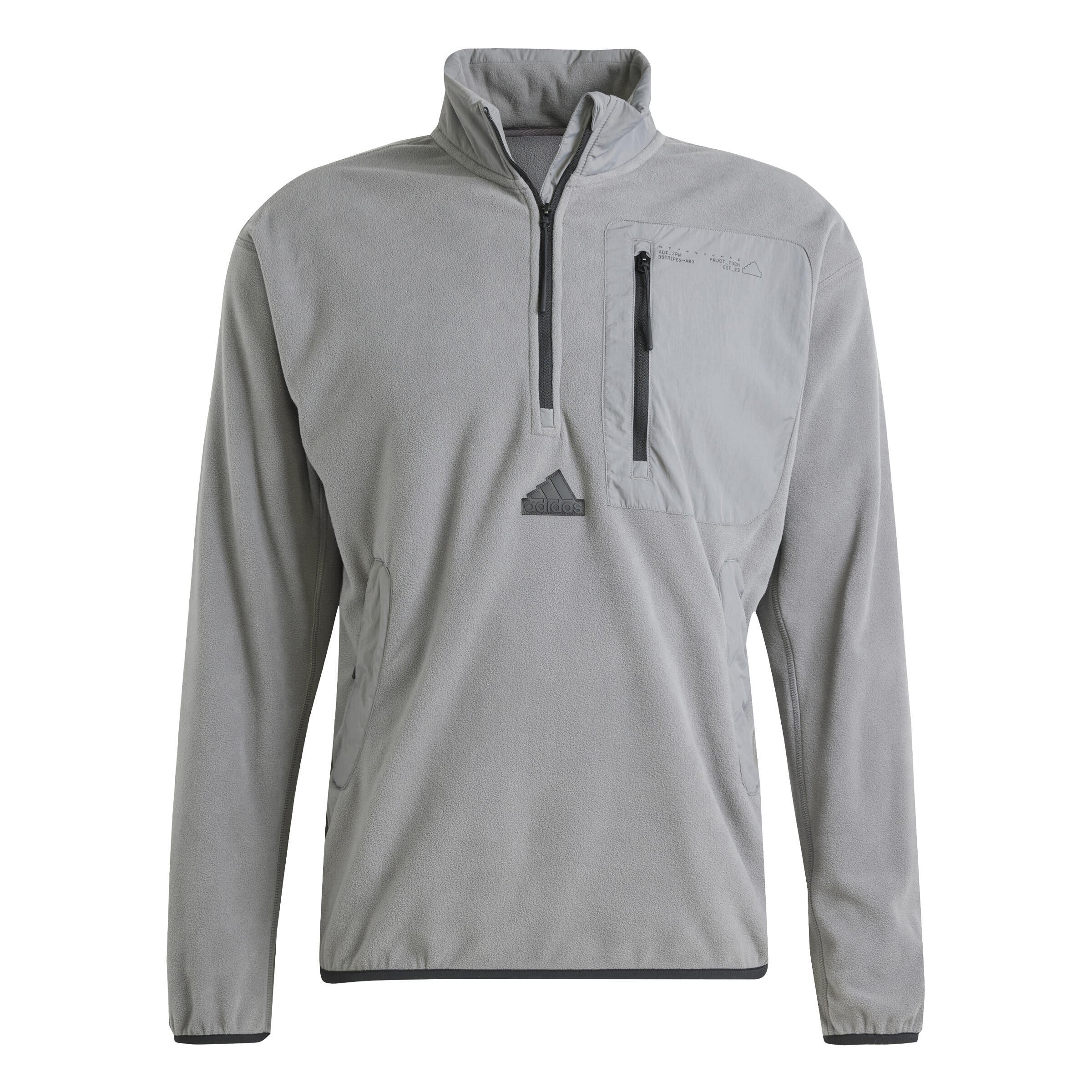 Fleecepullover mit 1/2 Zip - GREFOU - Grau