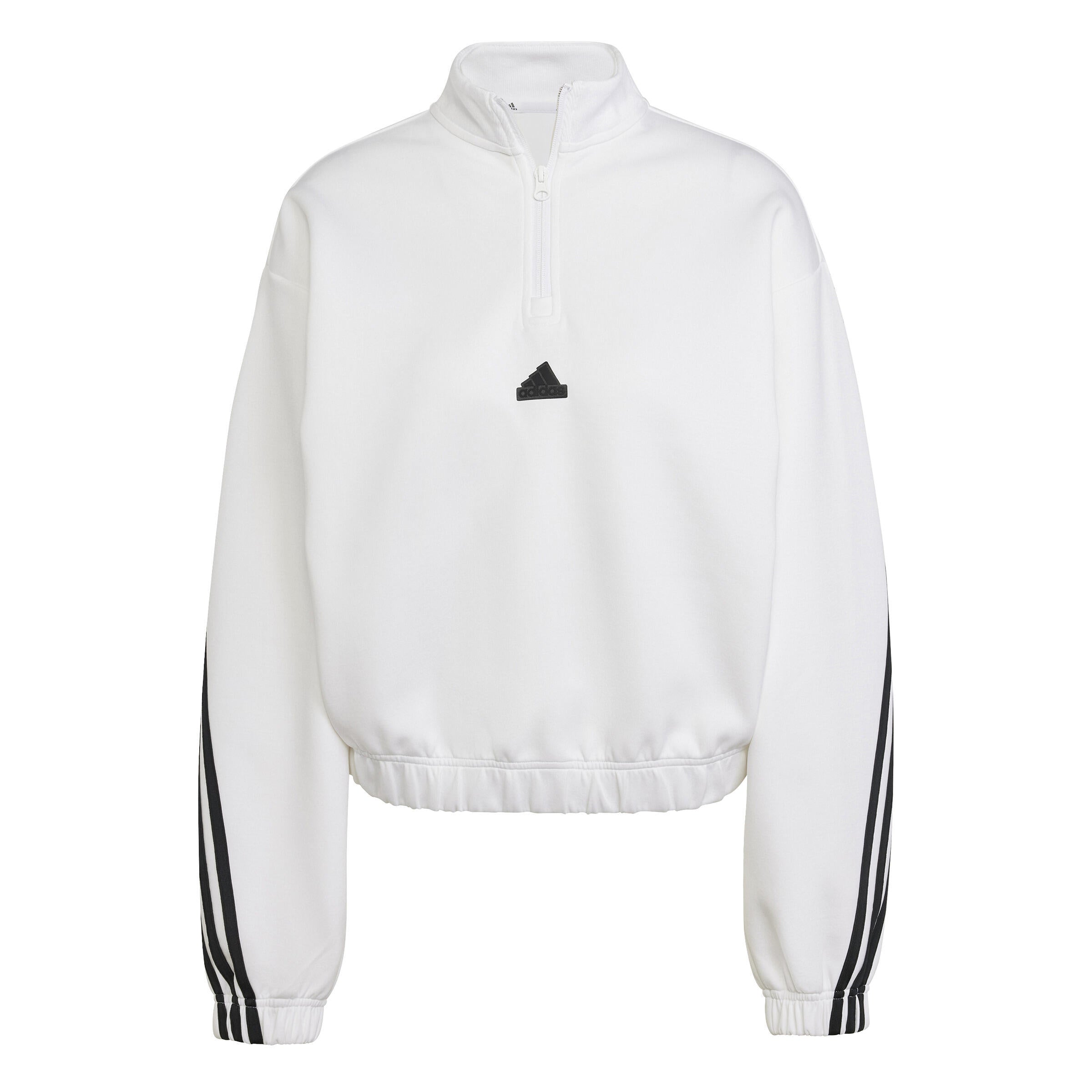 Sweatshirt mit 1/2 Zip - WHITE - Weiß