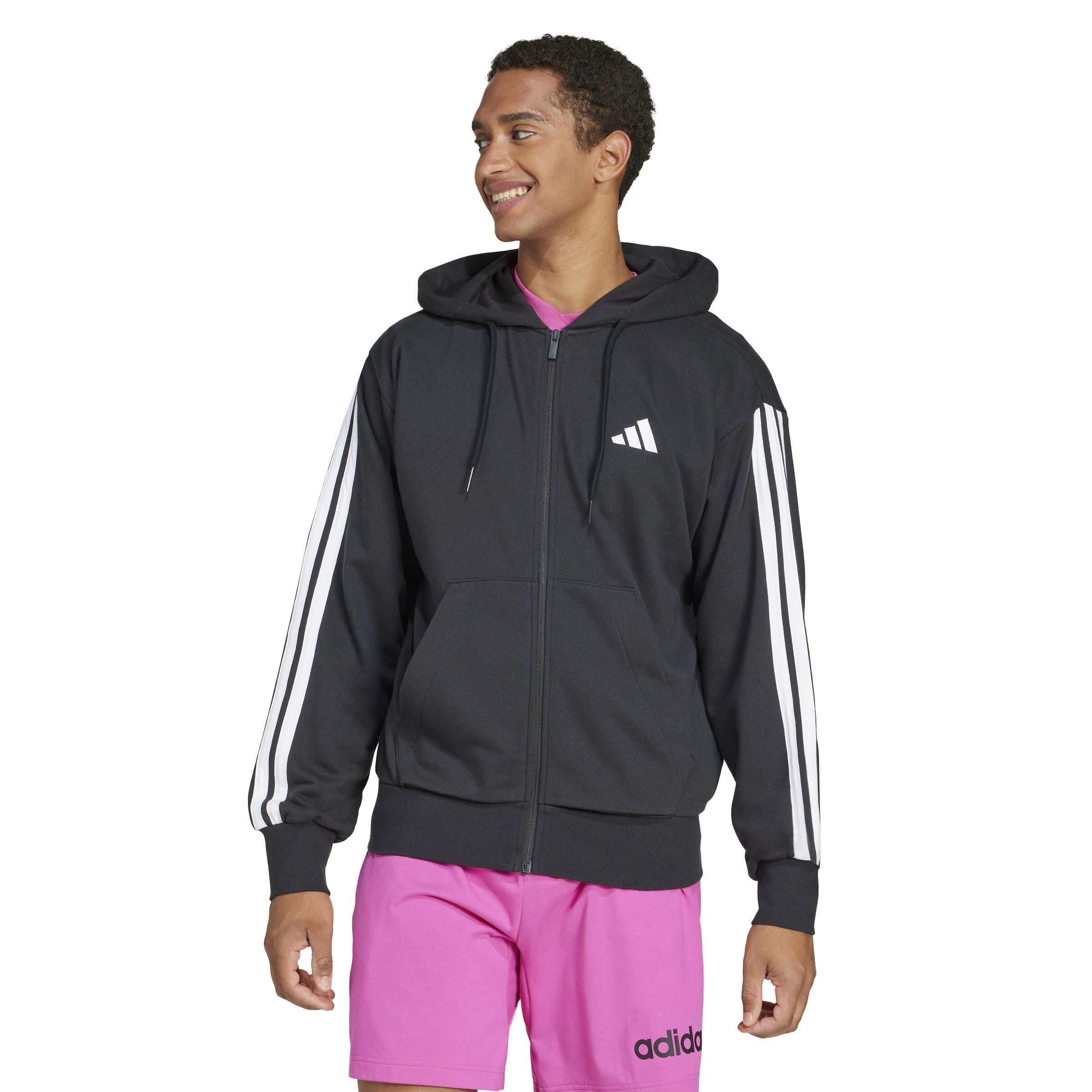Sweatshirtjacke aus Baumwollmix - BLACK/WHITE - Schwarz